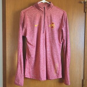 Nike Women's Heathered Red Quarter-Zip Sweatshirt